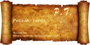 Petrák Teréz névjegykártya